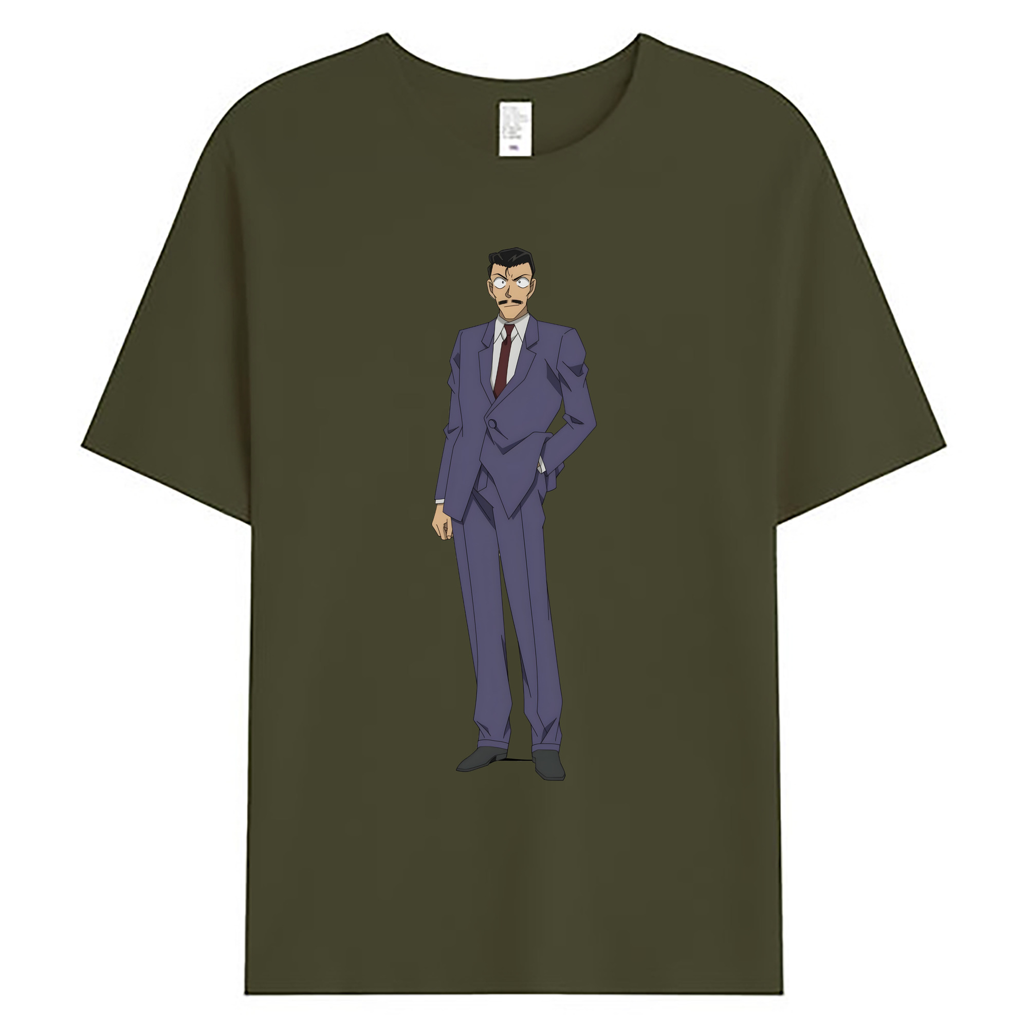 （画像用） 名探偵コナン 毛利 小五郎 もうり こごろう Detective Conan 綿100％ メンズ半袖Tシャツ｜肌触りやわらか＆通気性